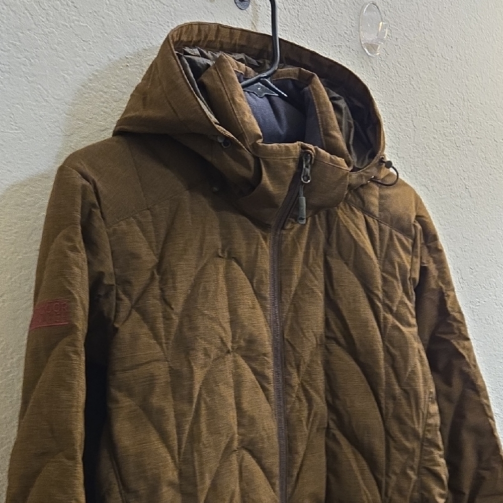 Outdoor Research Hooded Long Puffer Jacket - Tech Brown - Medium - Picture 2 of 16